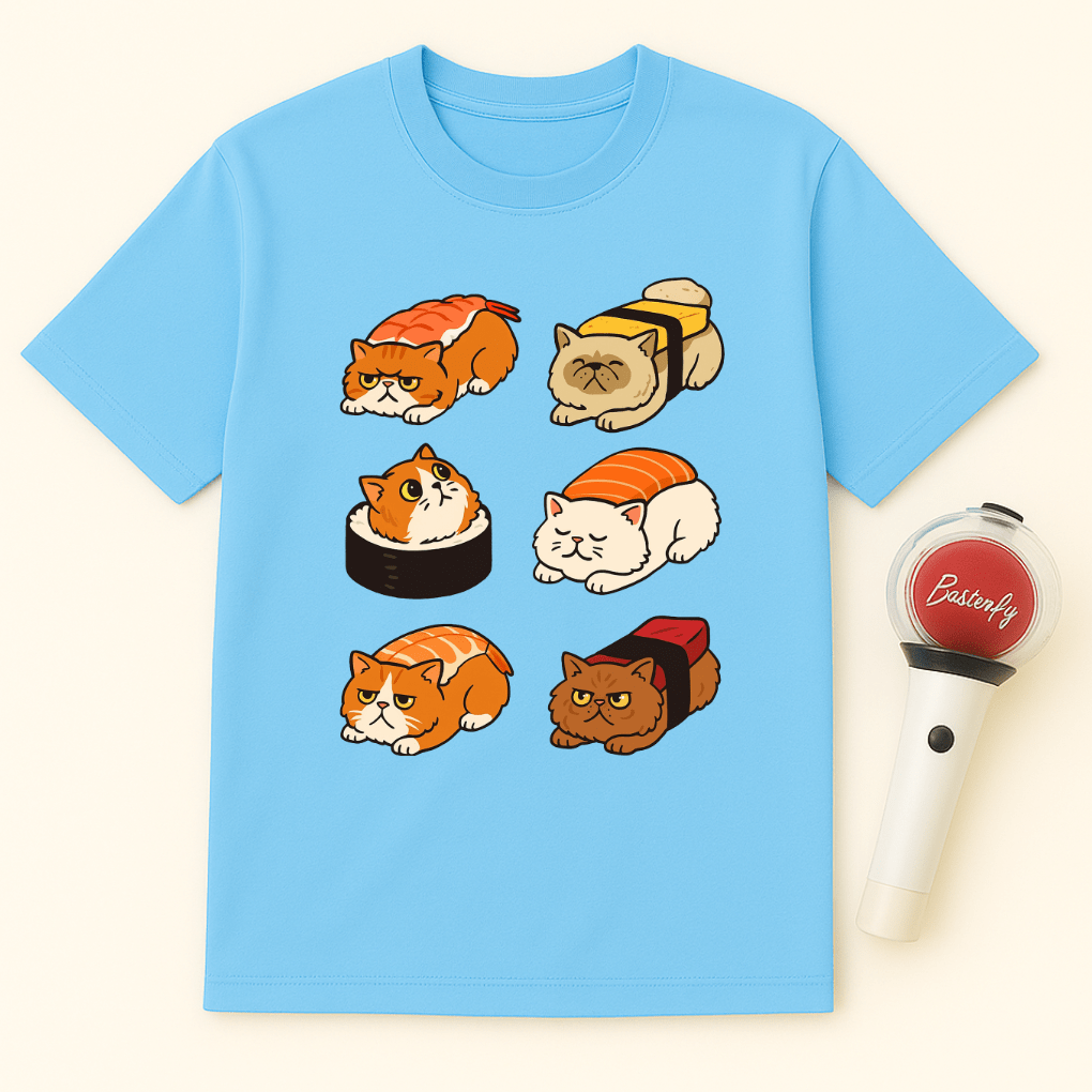 GRUMPY SUSHI CATS UNISEX T-SHIRT