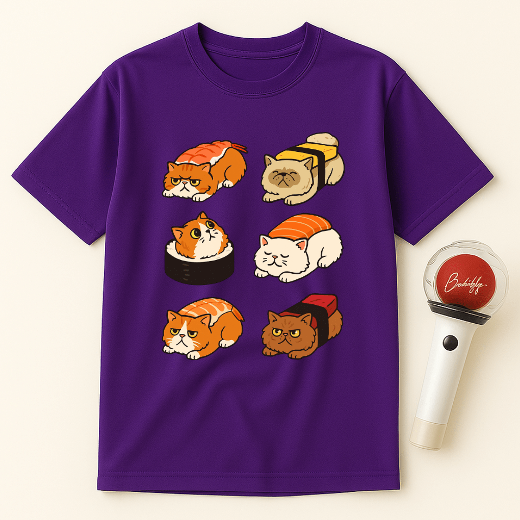 GRUMPY SUSHI CATS UNISEX T-SHIRT