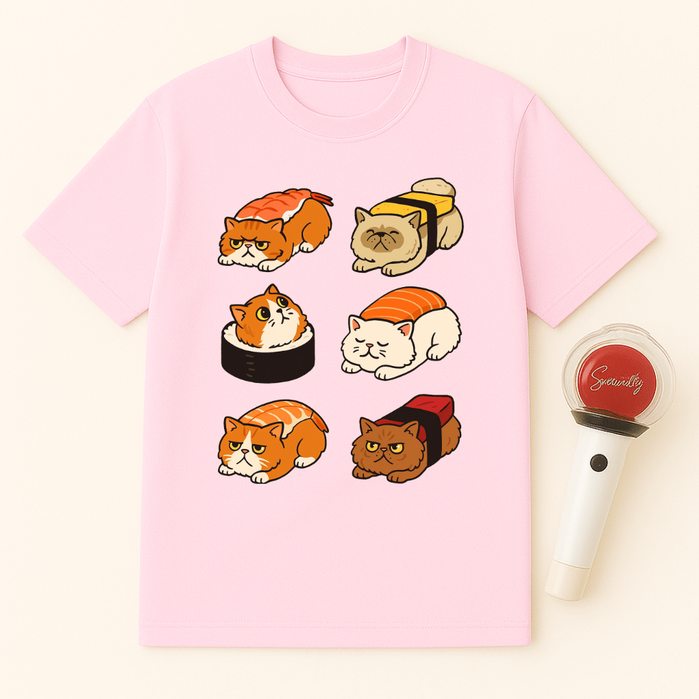 GRUMPY SUSHI CATS UNISEX T-SHIRT