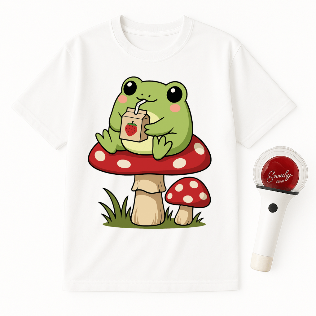 FROG MUSHROOM STRAWBERRY MILK UNISEX T-SHIRT