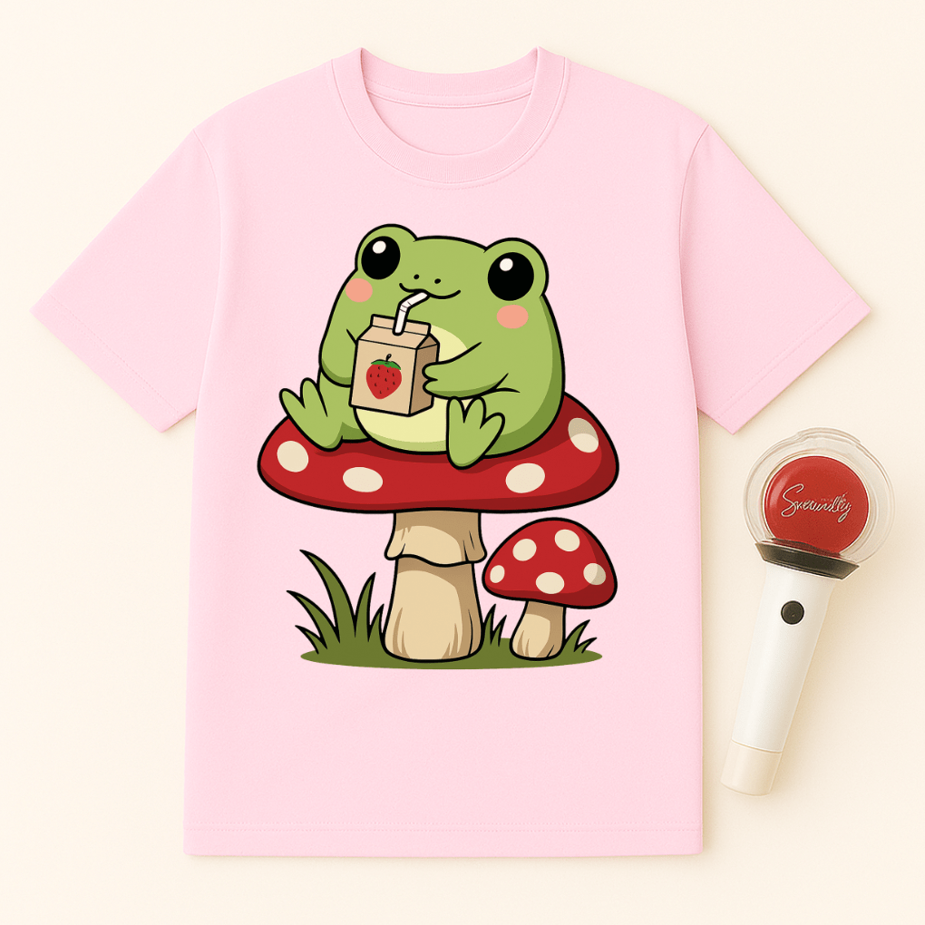 FROG MUSHROOM STRAWBERRY MILK UNISEX T-SHIRT