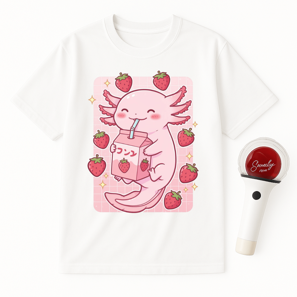 AXOLOTL STRAWBERRY MILK UNISEX T-SHIRT