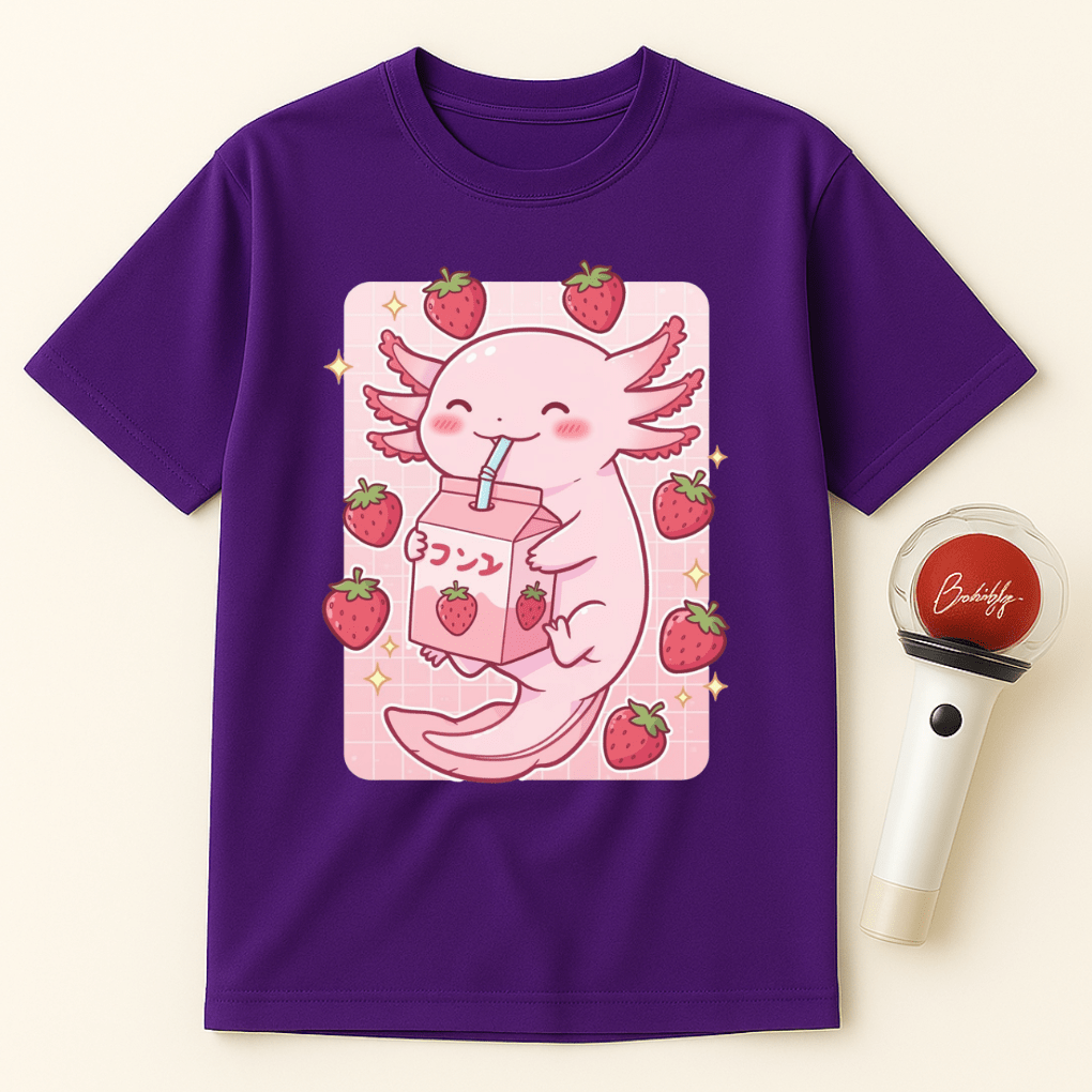 AXOLOTL STRAWBERRY MILK UNISEX T-SHIRT