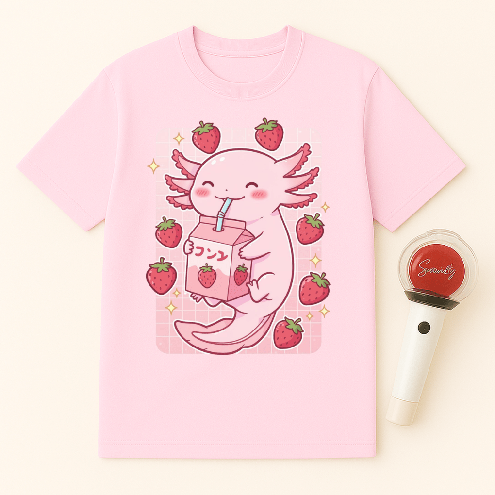 AXOLOTL STRAWBERRY MILK UNISEX T-SHIRT
