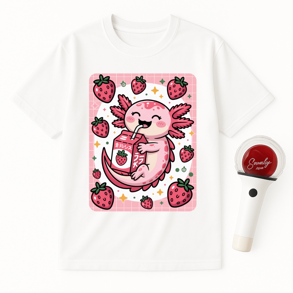 AXOLOTL STRAWBERRY MILK UNISEX T-SHIRT