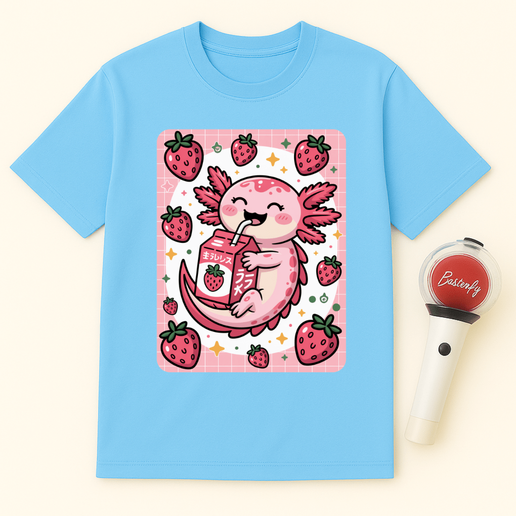 AXOLOTL STRAWBERRY MILK UNISEX T-SHIRT