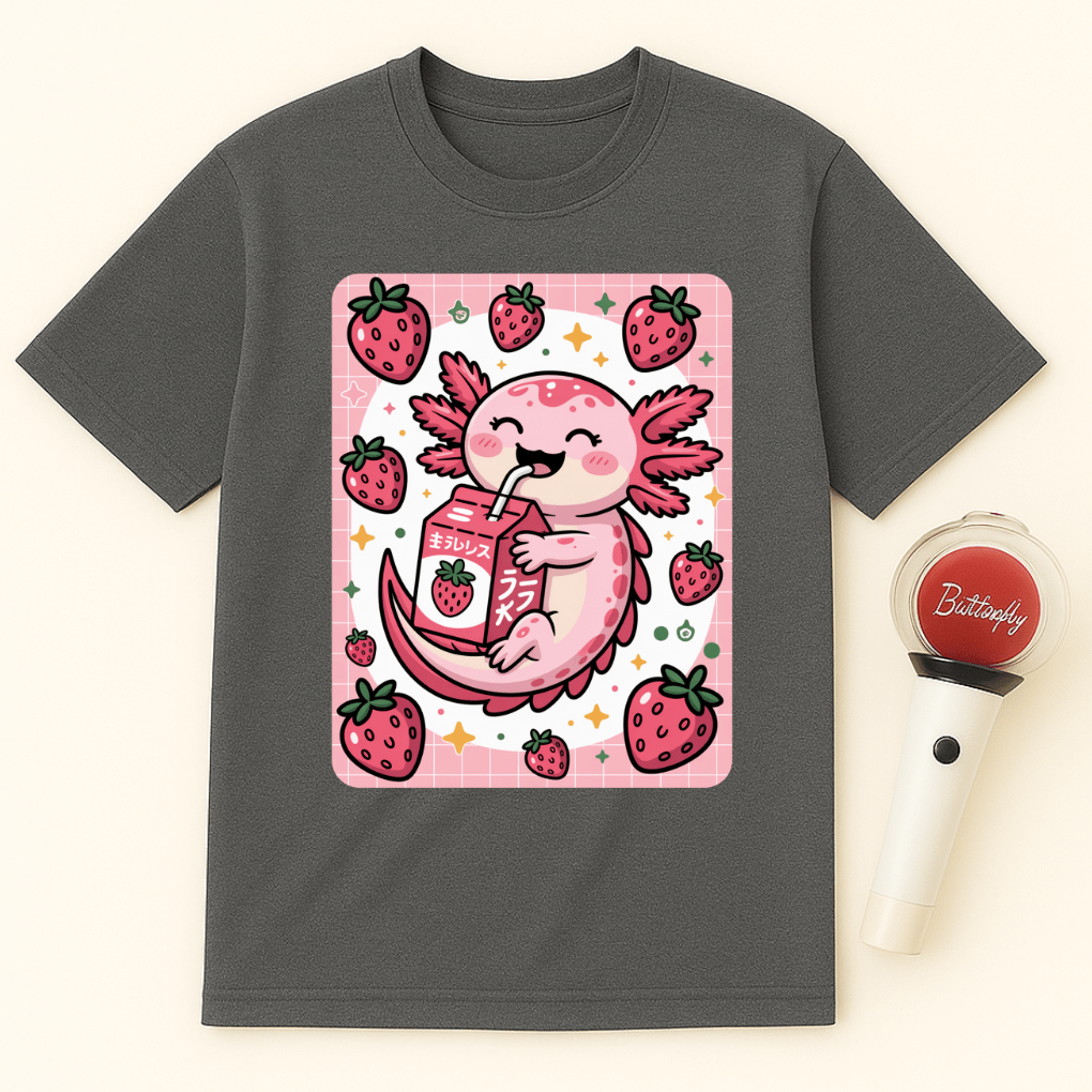 AXOLOTL STRAWBERRY MILK UNISEX T-SHIRT