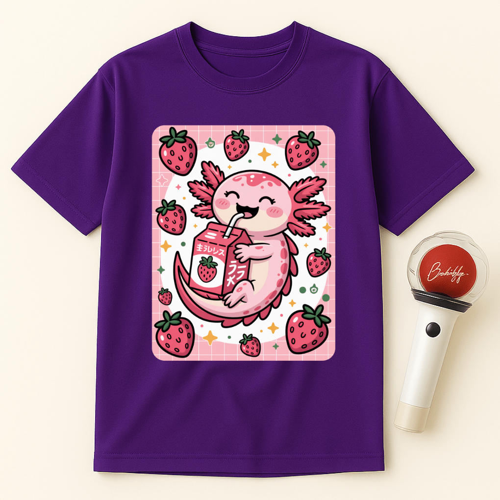 AXOLOTL STRAWBERRY MILK UNISEX T-SHIRT