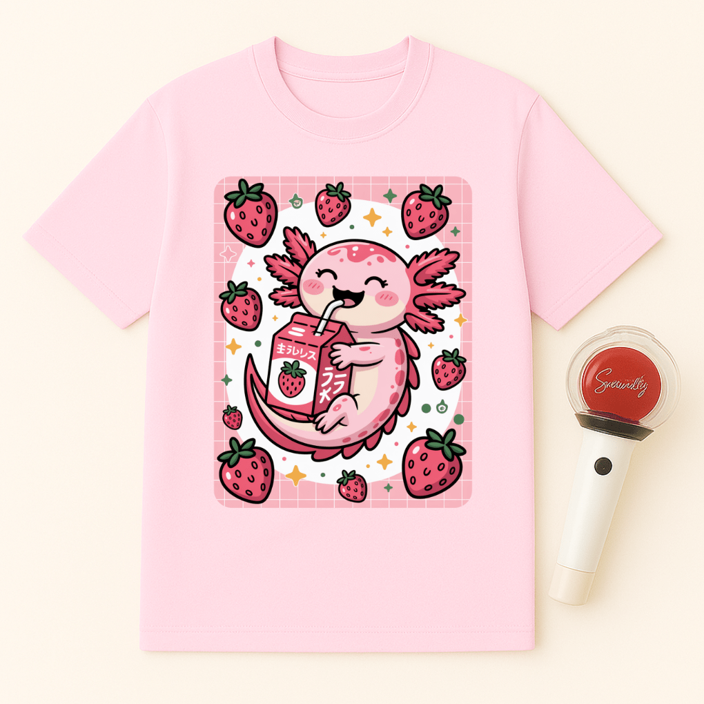AXOLOTL STRAWBERRY MILK UNISEX T-SHIRT