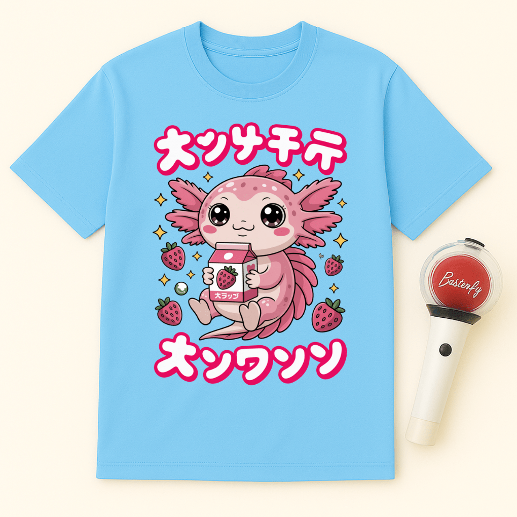 AXOLOTL STRAWBERRY MILK UNISEX T-SHIRT