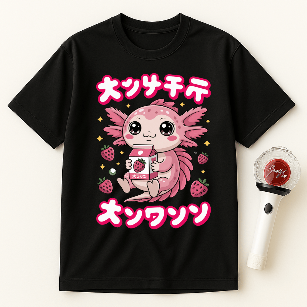 AXOLOTL STRAWBERRY MILK UNISEX T-SHIRT