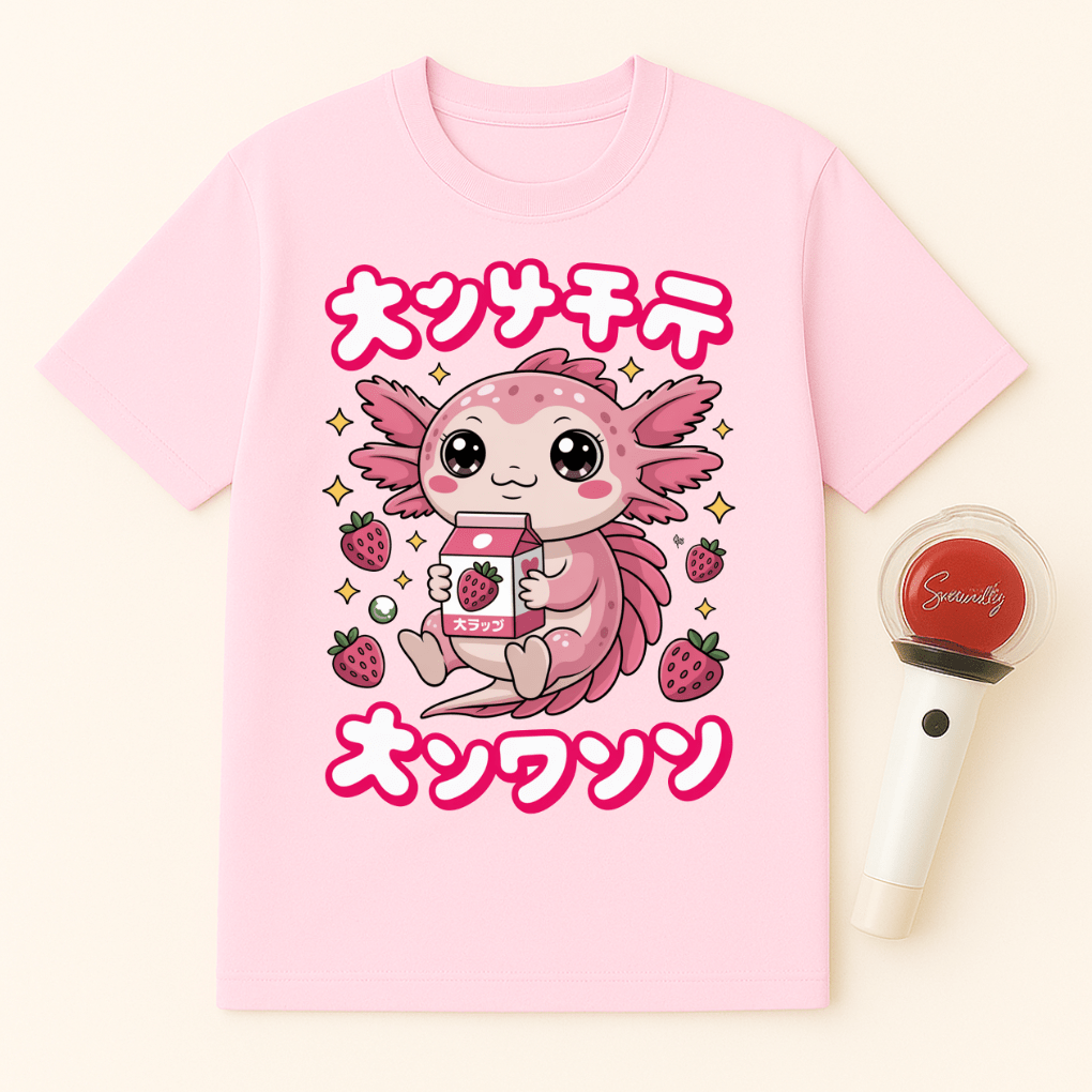AXOLOTL STRAWBERRY MILK UNISEX T-SHIRT