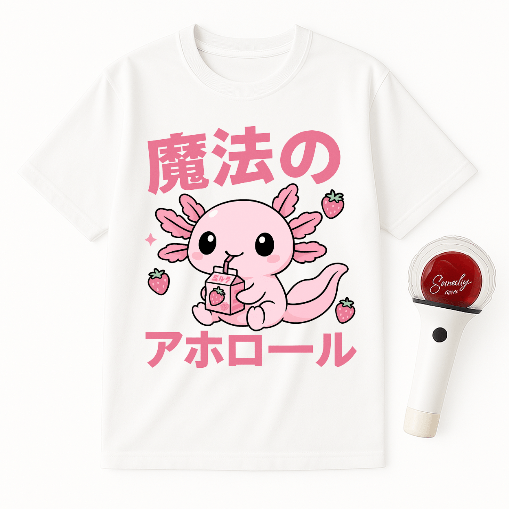 AXOLOTL STRAWBERRY MILK UNISEX T-SHIRT