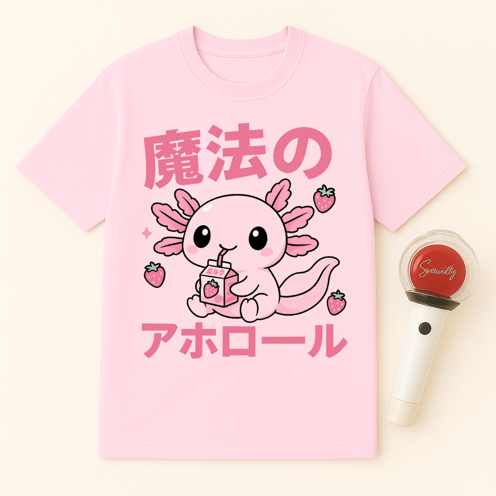 AXOLOTL STRAWBERRY MILK UNISEX T-SHIRT