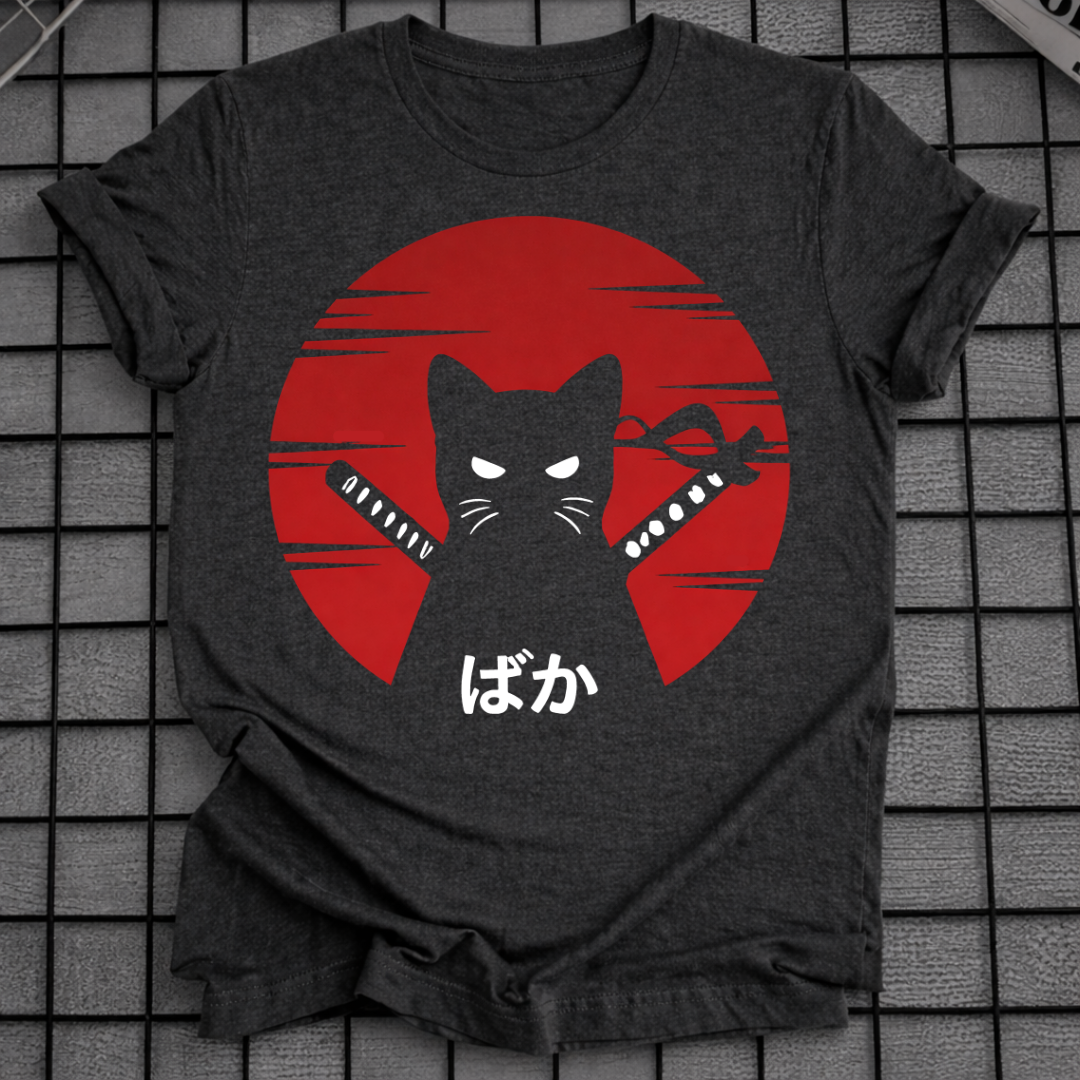 SCHWARZES NINJA-KATZEN T-SHIRT