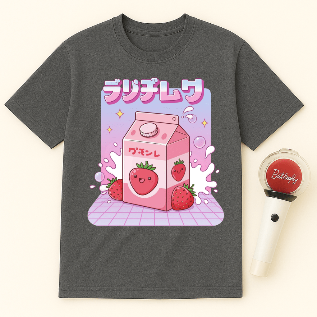 KAWAII STRAWBERRY MILK CARTON UNISEX T-SHIRT