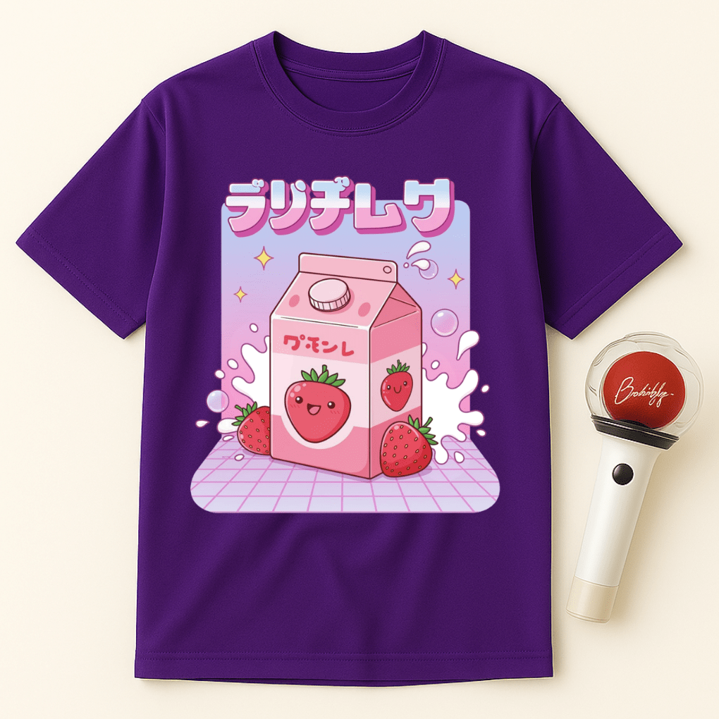 KAWAII STRAWBERRY MILK CARTON UNISEX T-SHIRT