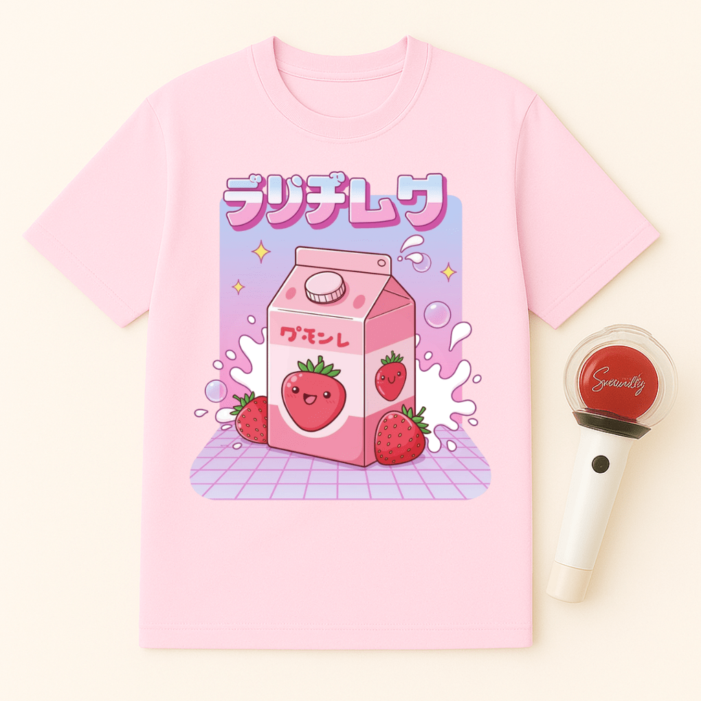 KAWAII STRAWBERRY MILK CARTON UNISEX T-SHIRT