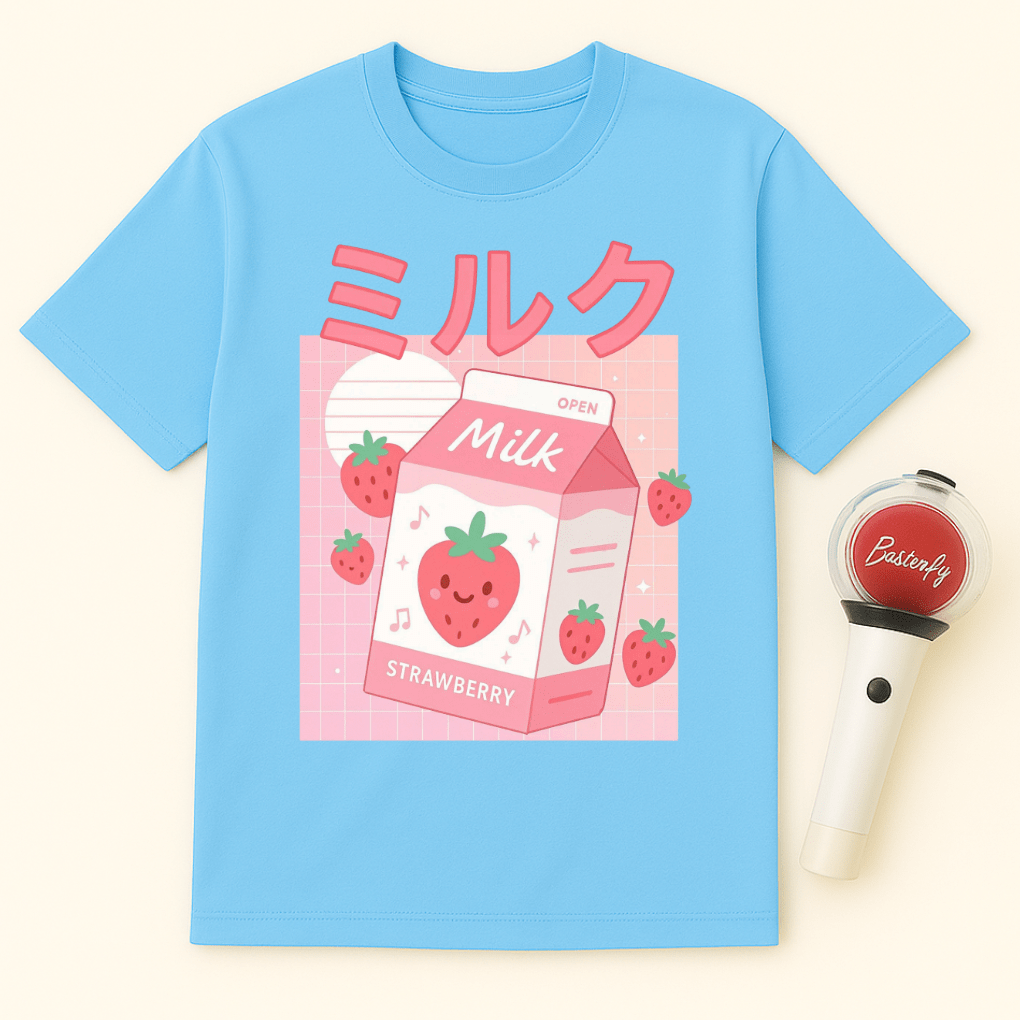 KAWAII STRAWBERRY MILK CARTON UNISEX T-SHIRT