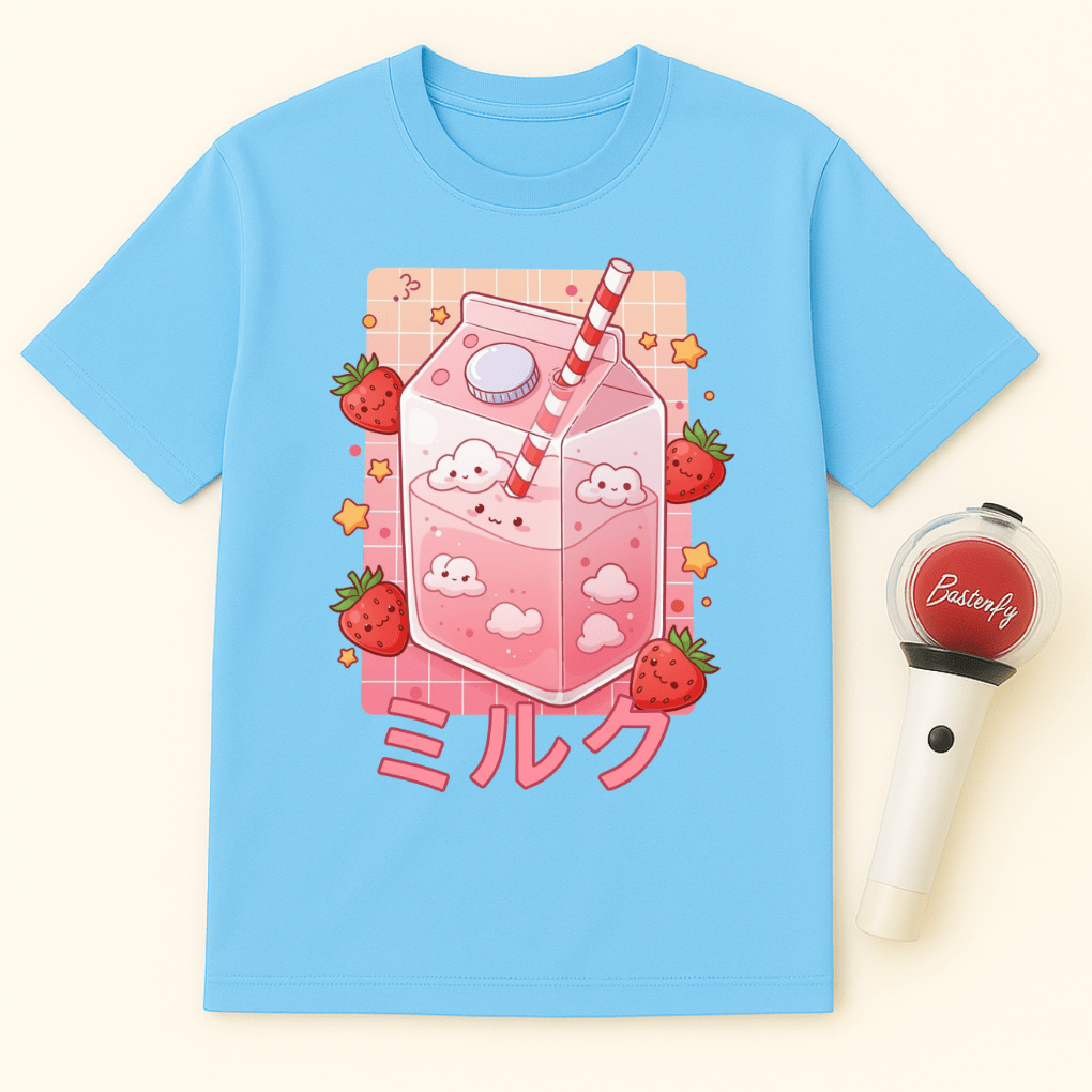 KAWAII STRAWBERRY MILK CARTON UNISEX T-SHIRT