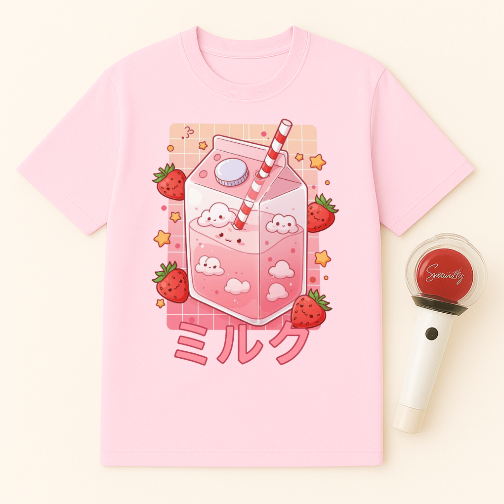 KAWAII STRAWBERRY MILK CARTON UNISEX T-SHIRT