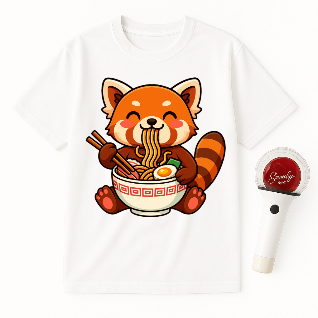 RED PANDA EATING RAMEN UNISEX T-SHIRT