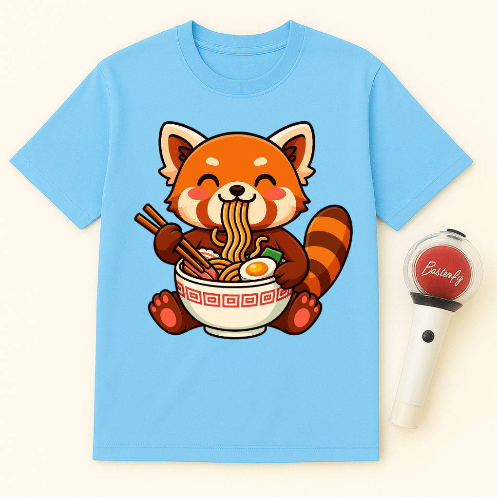 RED PANDA EATING RAMEN UNISEX T-SHIRT