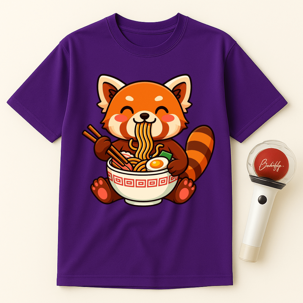 RED PANDA EATING RAMEN UNISEX T-SHIRT