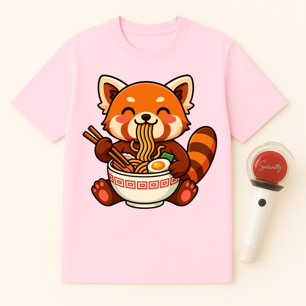 RED PANDA EATING RAMEN UNISEX T-SHIRT