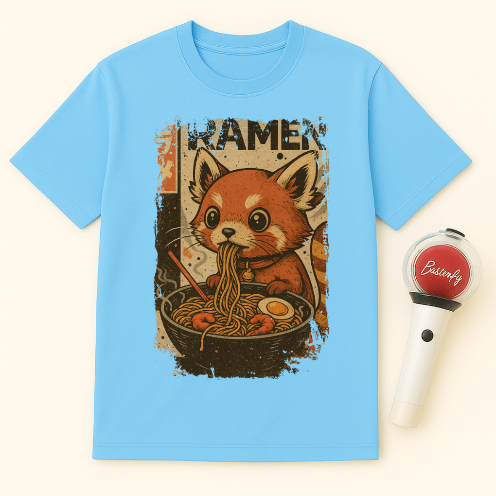 RED PANDA EATING RAMEN UNISEX T-SHIRT