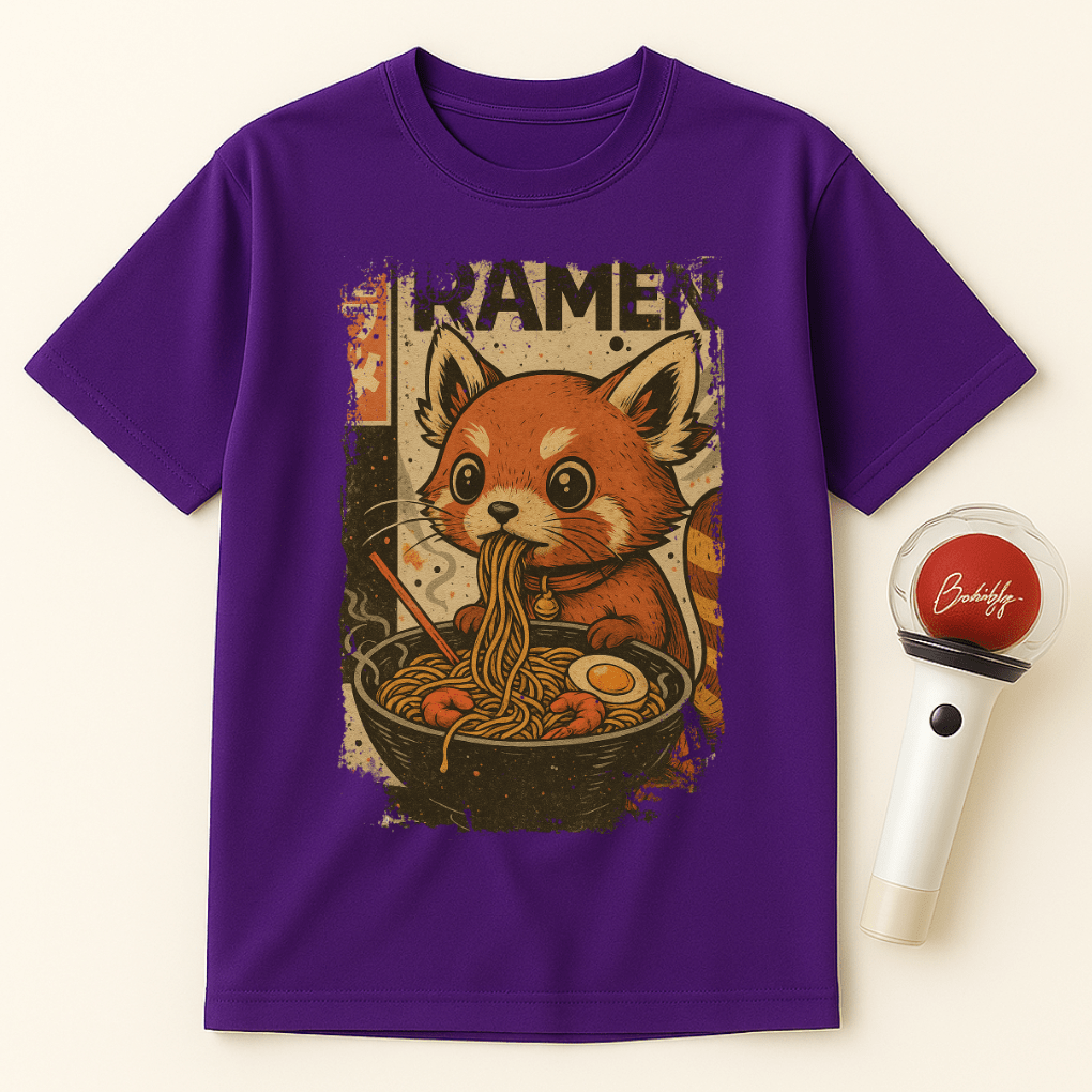 RED PANDA EATING RAMEN UNISEX T-SHIRT