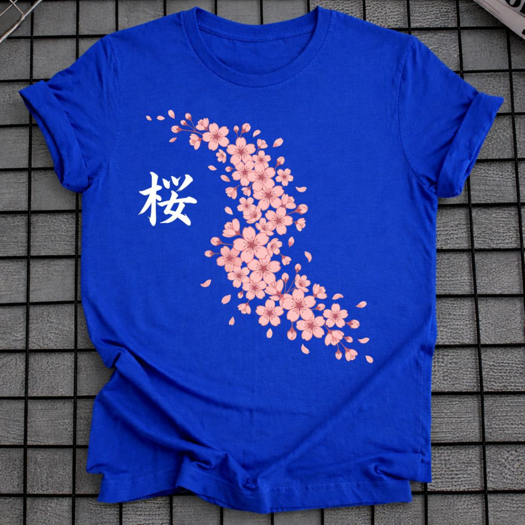 ROSA SAKURA-BLÜTEN-T-SHIRT