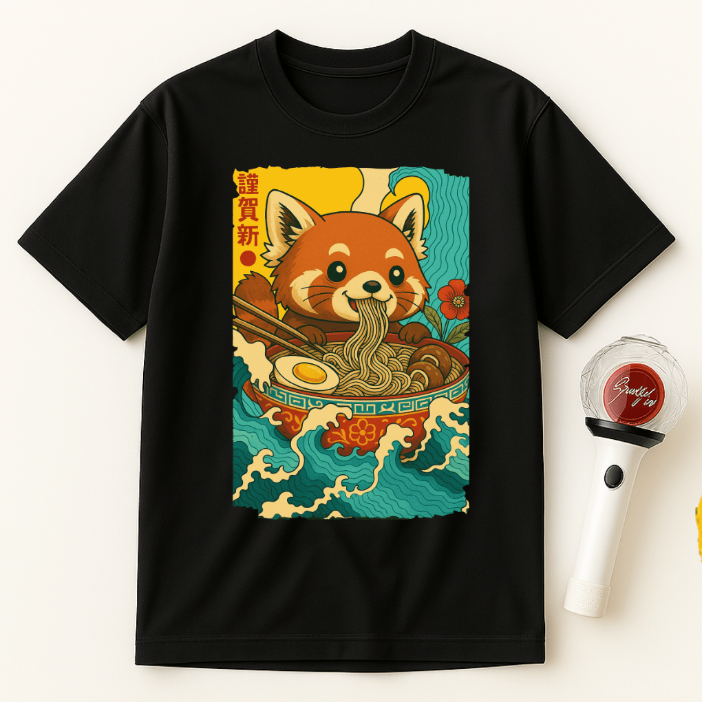 JAPANESE RED PANDA RAMEN T-SHIRT