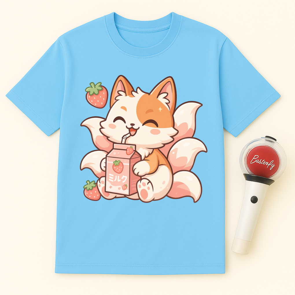 KITSUNE STRAWBERRY MILK UNISEX T-SHIRT