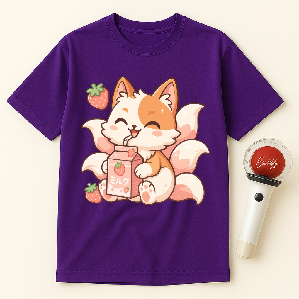 KITSUNE STRAWBERRY MILK UNISEX T-SHIRT