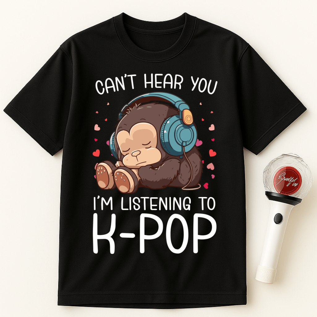 CAN'T HEAR YOU I'M LISTENING TO K-POP MONKEY UNISEX T-SHIRT