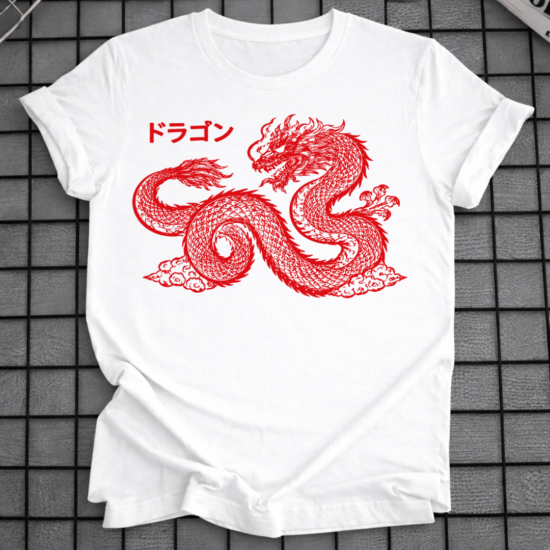 ROT JAPANISCHES DRACHEN T-SHIRT