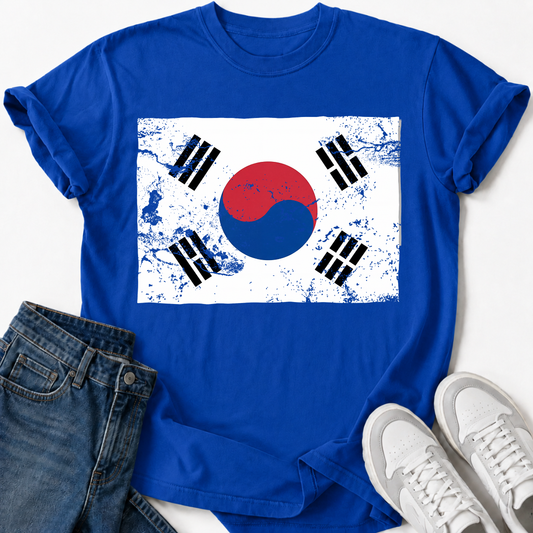 KOREA FLAG GRUNGE T-SHIRT