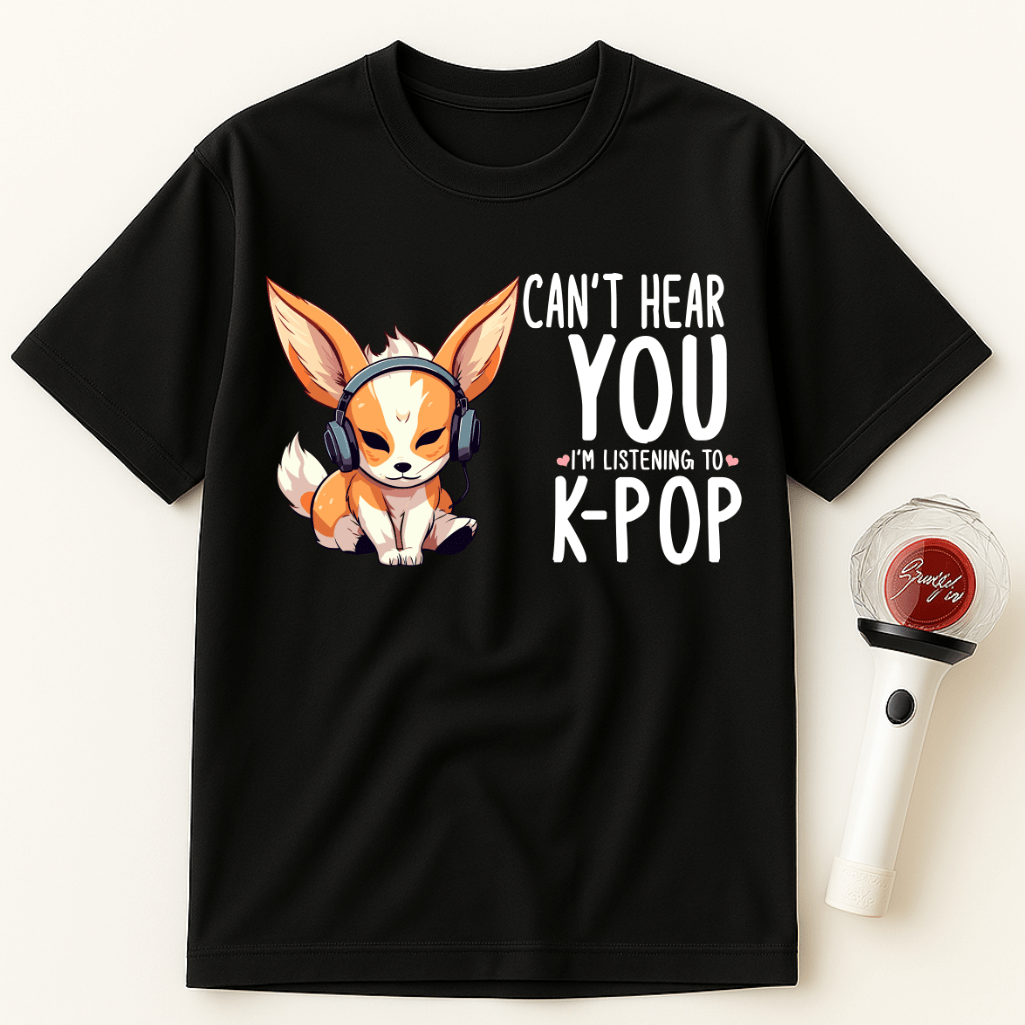 CAN'T HEAR YOU I'M LISTENING TO K-POP FENNEC FOX UNISEX T-SHIRT