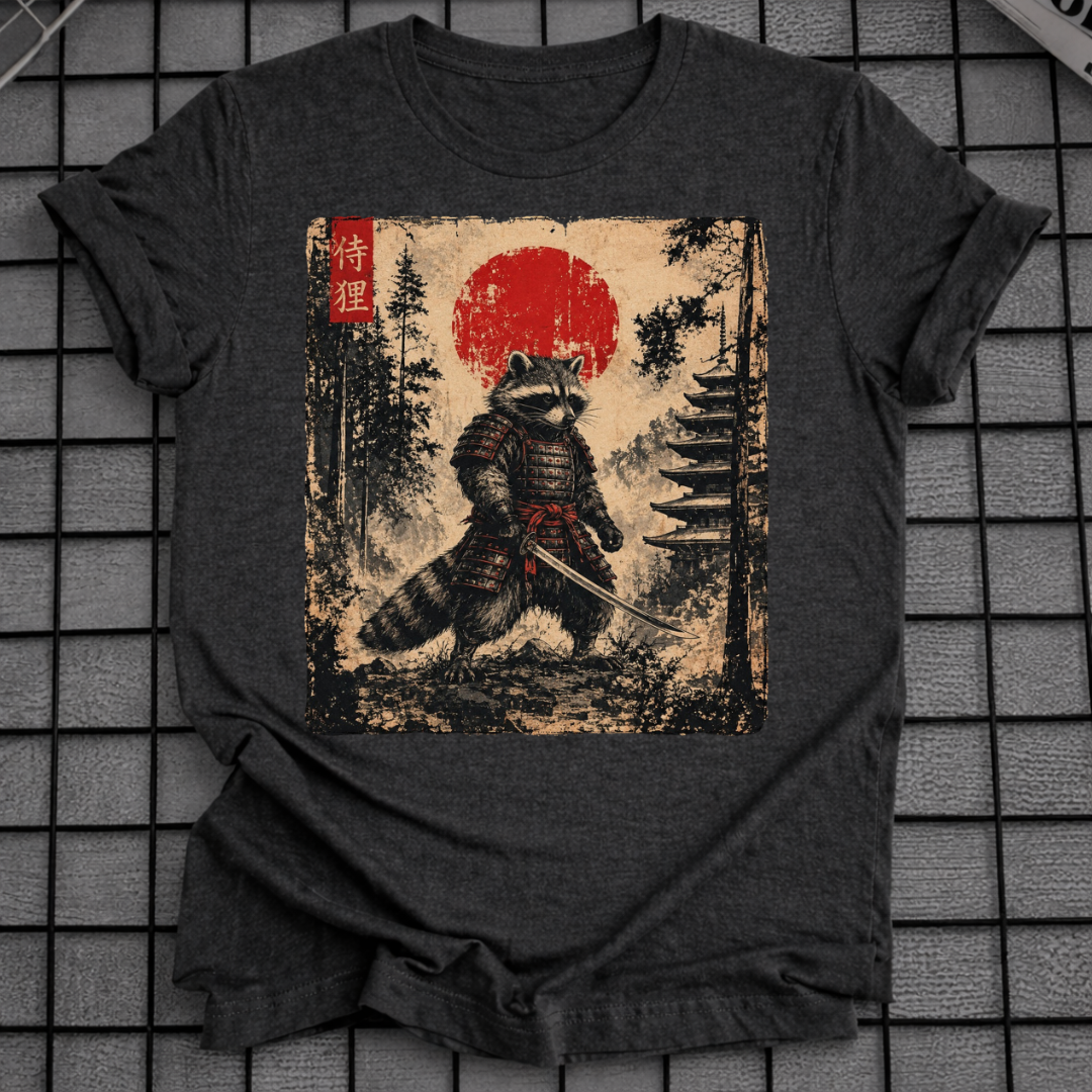 JAPANISCHES SAMURAI WASCHBÄR T-SHIRT