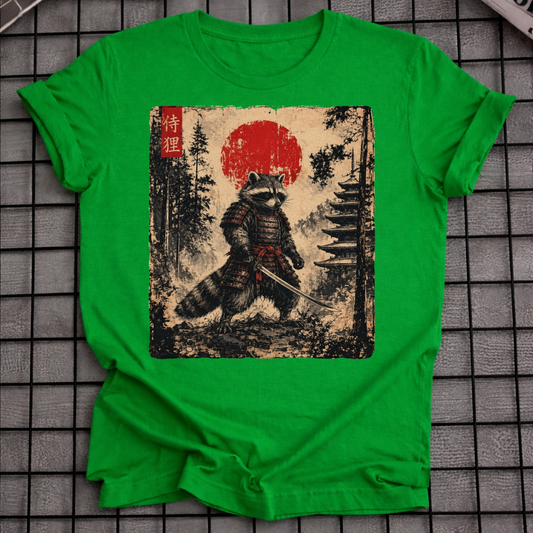 JAPANESE SAMURAI RACCOON T-SHIRT