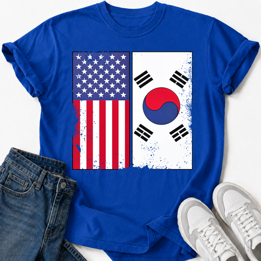 USA KOREA FLAGGEN T-SHIRT