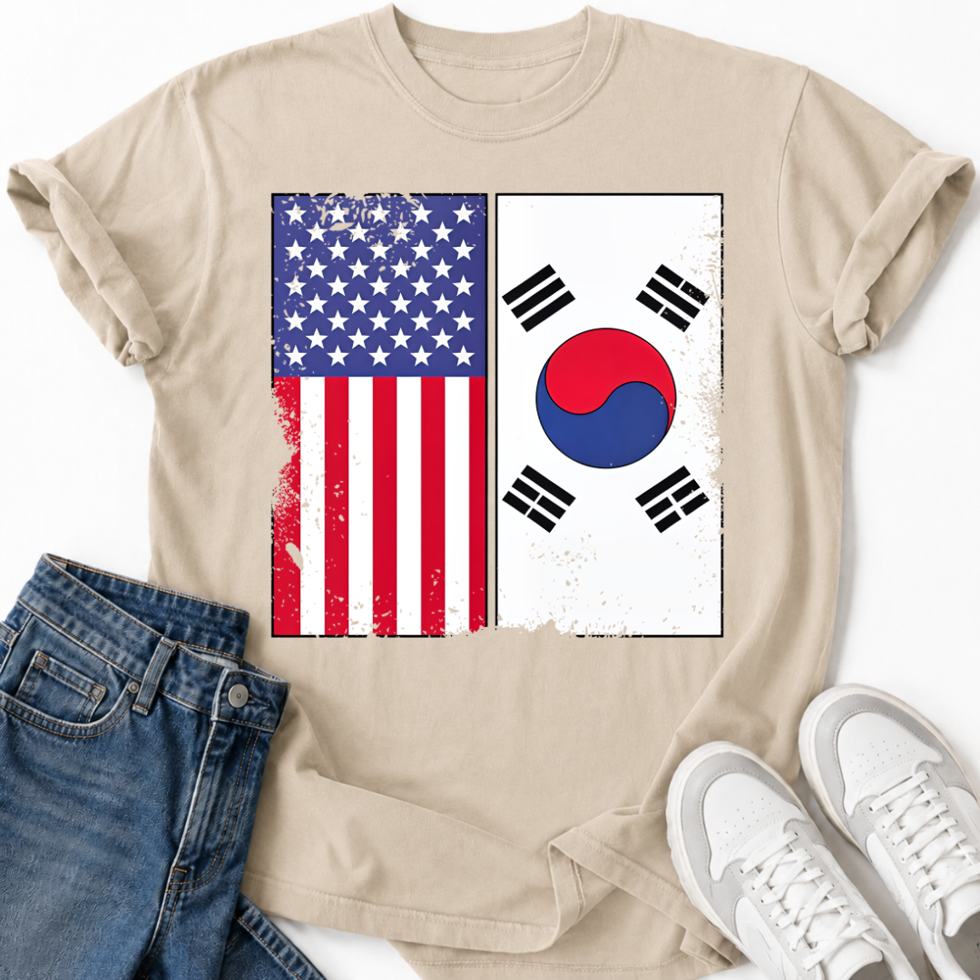 USA KOREA FLAGS T-SHIRT