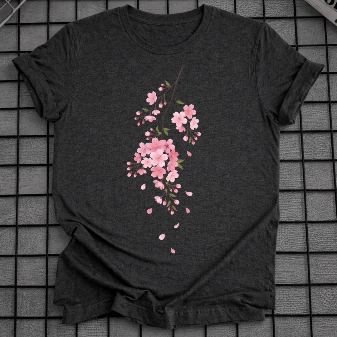 BLUMEN T-SHIRT MIT KIRSCHBLÜTENMUSTER