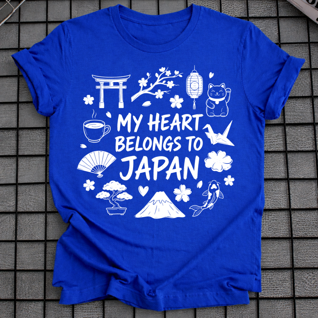 MY HEART BELONGS TO JAPAN T-SHIRT
