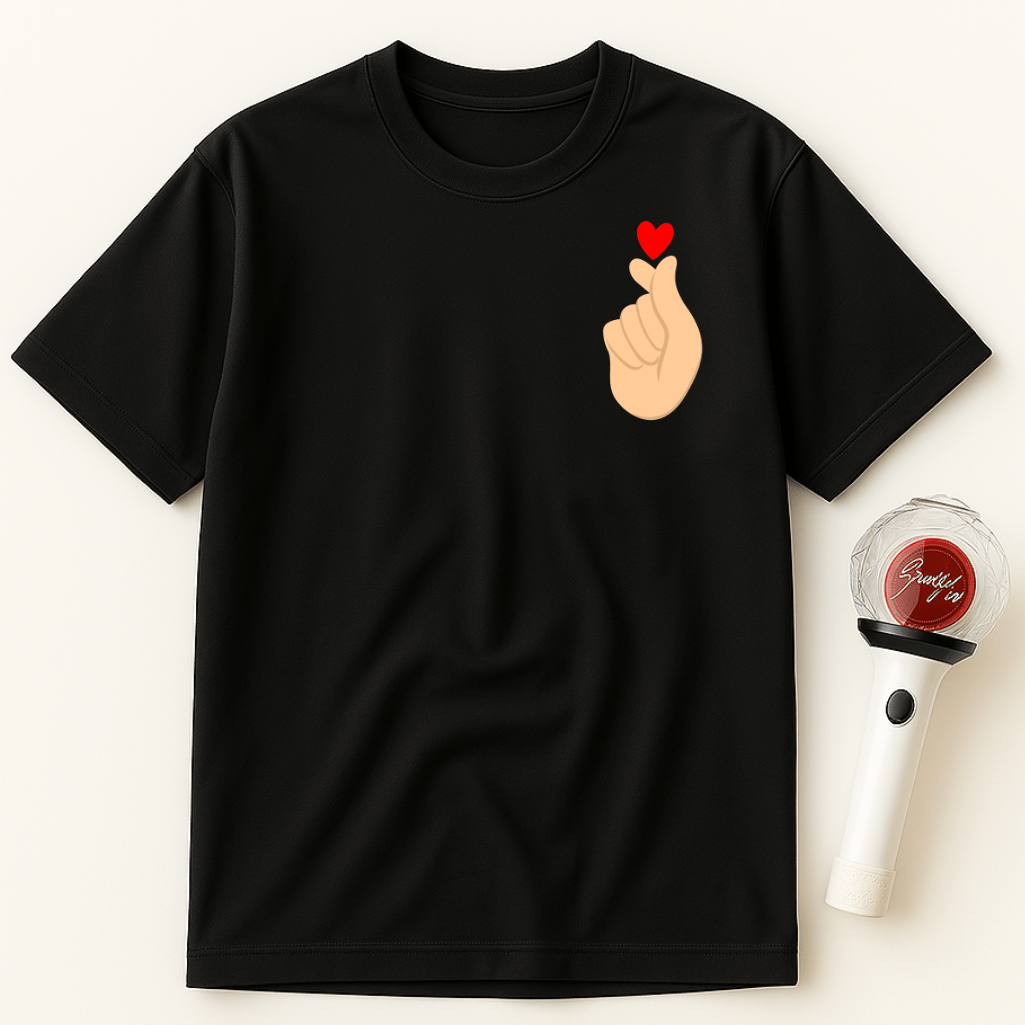 FINGER HEART RED HEART UNISEX T-SHIRT