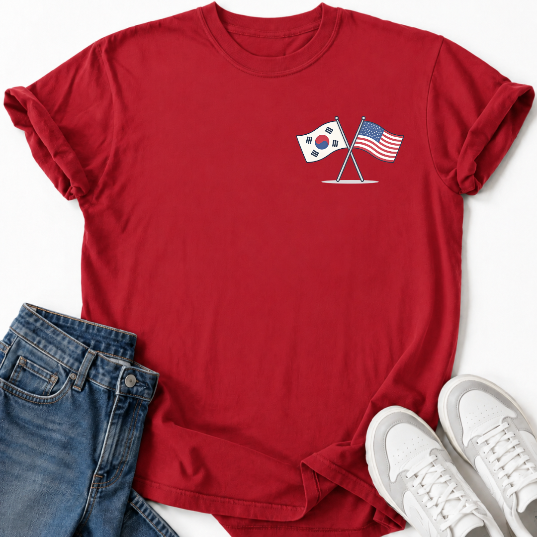 KOREA USA FLAGS T-SHIRT