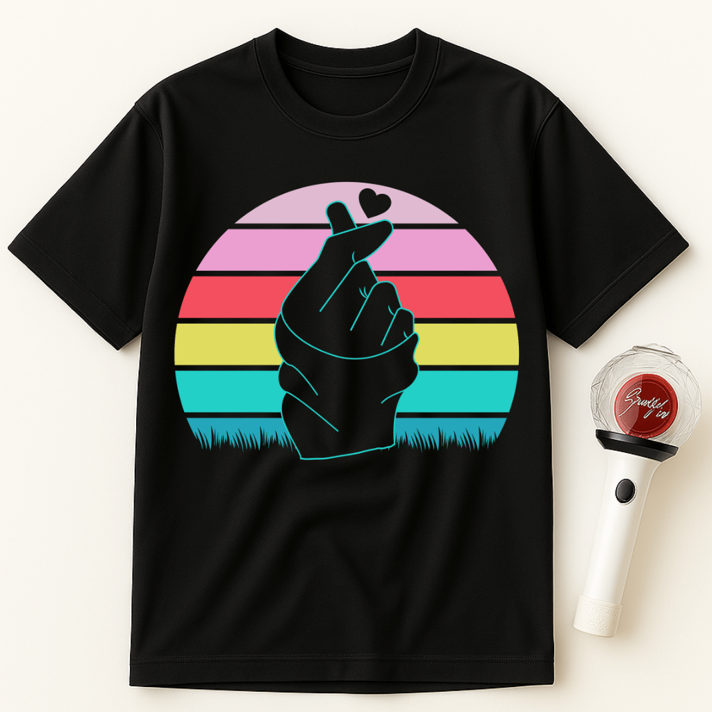 FINGER HEART RETRO UNISEX T-SHIRT