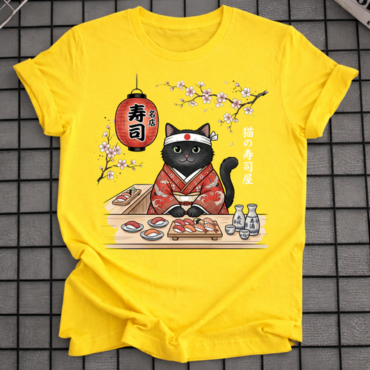 KATZE IM KIMONO SUSHI T-SHIRT