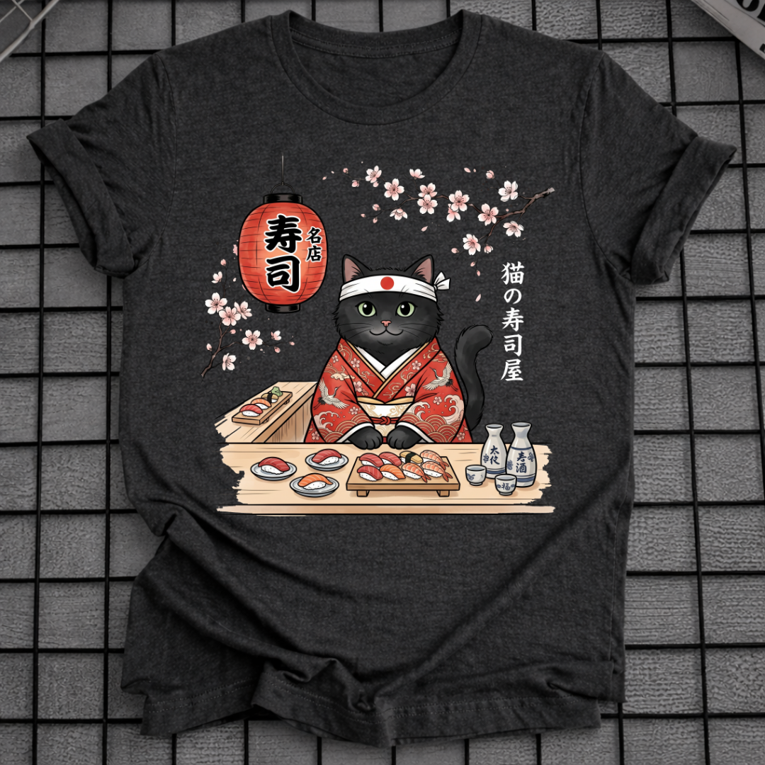 KATZE IM KIMONO SUSHI T-SHIRT
